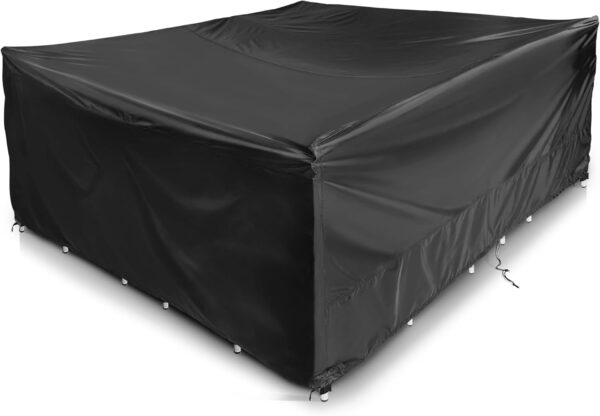 COMLAX FIELD Garden Furniture Covers 260x260x110cm, Outdoor Furniture Covers Waterproof, Large Rectangular Garden Table Cover, Windproof & Dustproof, Anti-UV Patio Furniture Cover - Image 2