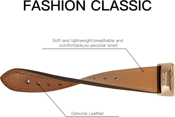 CeMiKa Genuine Leather Strap Compatible With Fitbit Charge 4/3 Tracker, Replacement Wristband for Women Men - Image 6