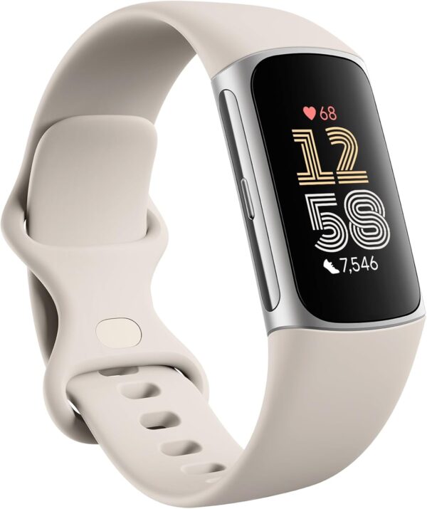 Google Fitbit Charge 6 Activity Tracker with 6-months Premium Membership Included, 7 days battery life and Google Wallet and Google Maps, Porcelain / Silver Aluminium - Image 2