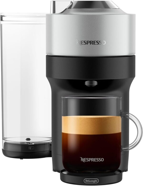 Nespresso Vertuo Pop+ Deluxe Coffee and Espresso Machine by De'Longhi, Silver - Image 2