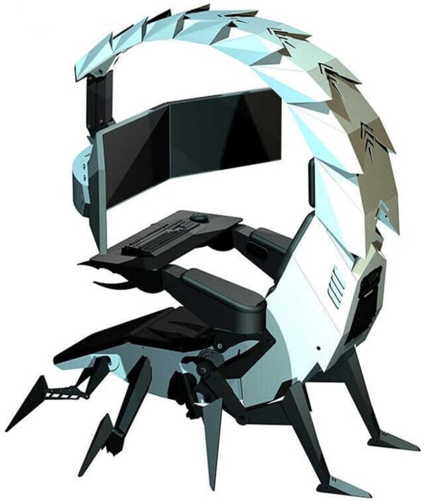 CSTAL Ergonomic Gaming Chair, Modern E-Sports Computer Cockpit Chair, 5-Screen Compatible, LED Lights, Adjustable Swivel - Image 2