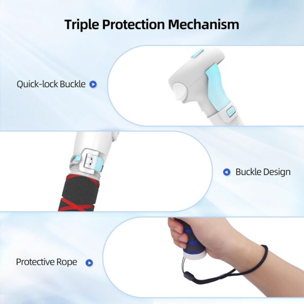 AMVR Handle Attachments Compatible with Oculus Quest 2 Controller Extensions, VR Gorilla Tag Long Arms Grips - Beat Saber Handle for Meta Quest 2, Enhance VR Game Experience - Image 4