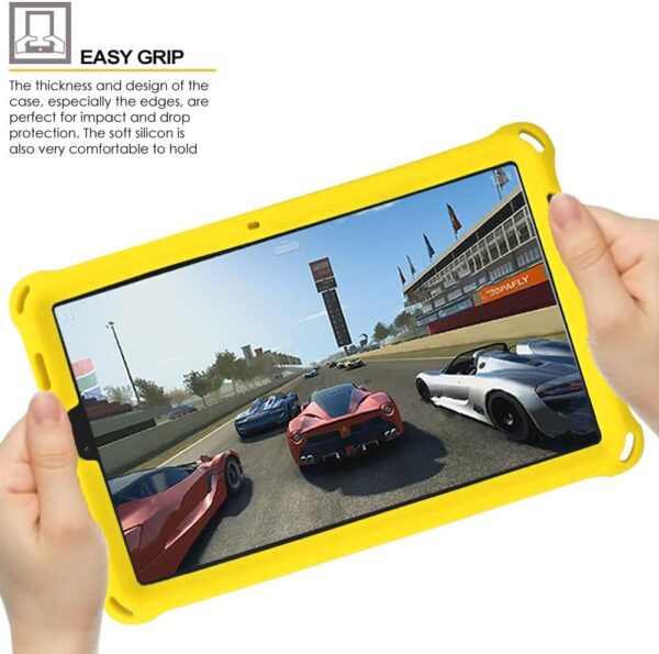 TECHGEAR Bumper Case fits Samsung Galaxy Tab A9 8.7" 2023 (SM-X110 / SM-X115) Rugged Shockproof Soft Silicone Protective Easy Grip Anti-Slip Body Case with Screen Film, Kids Proof Case [Yellow] - Image 9