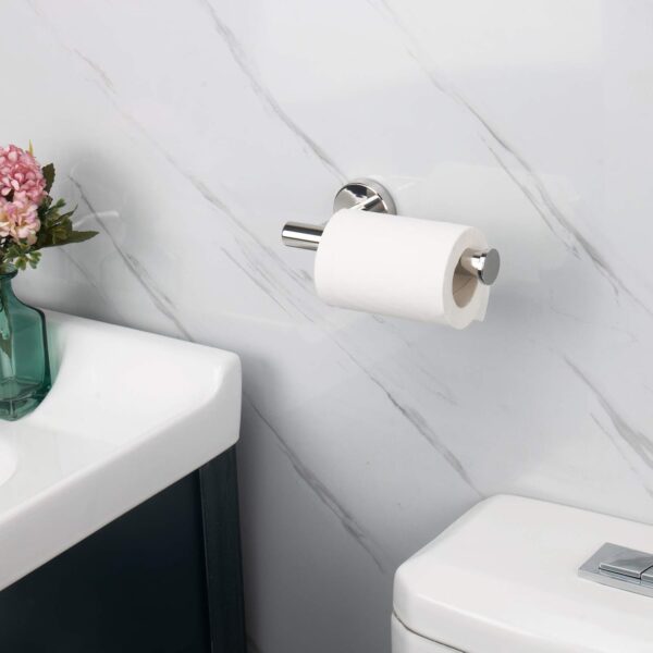 NearMoon Bathroom Toilet Paper Holder, Premium SUS304 Stainless Steel Rustproof Wall Mounted Toilet Roll Holder for Bathroom, Kitchen, Washroom (Polished Chrome) - Image 3