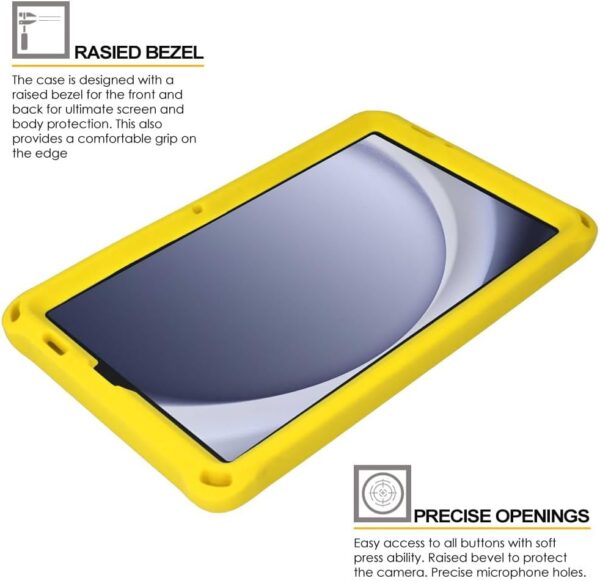 TECHGEAR Bumper Case fits Samsung Galaxy Tab A9 8.7" 2023 (SM-X110 / SM-X115) Rugged Shockproof Soft Silicone Protective Easy Grip Anti-Slip Body Case with Screen Film, Kids Proof Case [Yellow] - Image 7