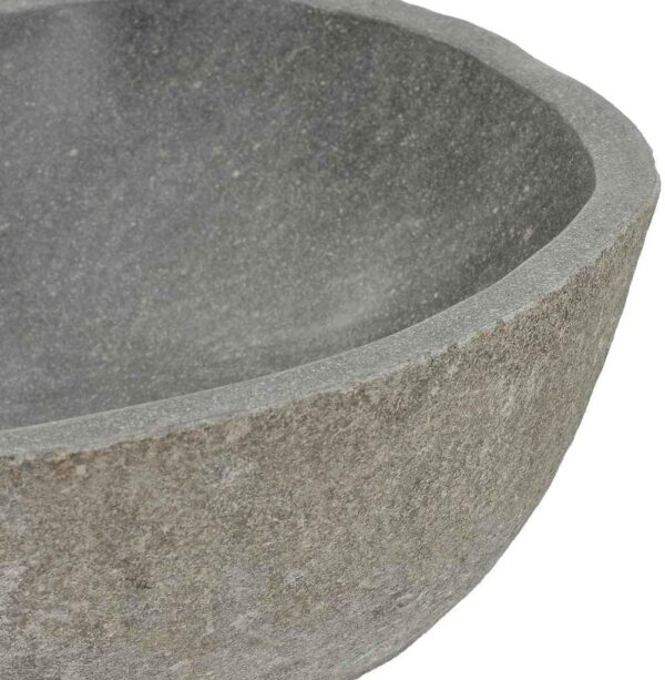 vidaXL Natural River Stone Basin – Oval-Shaped, Easy-Clean Interior, Unique Aesthetic, Highlights Any Bathroom Decor, with Drainage Hole - Image 10