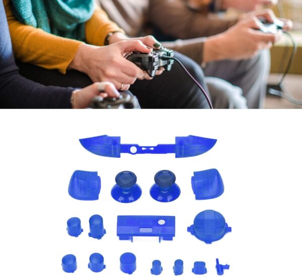 ASHATA Replacement Full Buttons Kit for Xbox, Full Trigger Module Set RT LT RB LB ABXY Buttons Game Controller Button Accessory Set, for Series X for Series S gamepad(Transparent blue) - Image 5