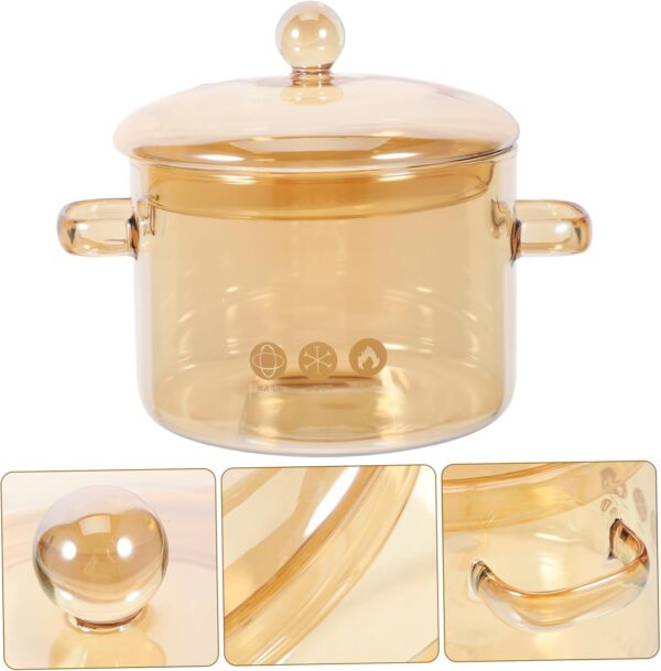 Didiseaon Glass Double-Eared Soup Pot Stovetop Simmering Pot Lid Safe Easy to Use for Electric Stove Induction Cooker - Image 10