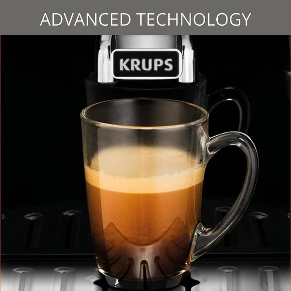 KRUPS Arabica Digital Automatic Coffee Machine, Bean to Cup, Espresso & Cappuccino Maker, 1.7 litre Water Tank, Silver, EA817840 - Image 5