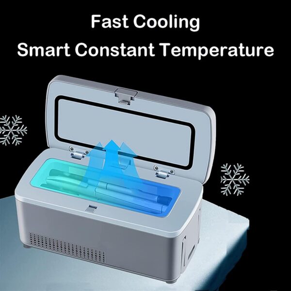 Portable Insulin Cooler Travel Case Insulin Cool Box Refrigerator Insulin Cooler, with Carrying Bag, Rechargeable Portable Smart Refrigerated Box, for Cars, Homes, Outdoors, Refrigerator, A - Image 4