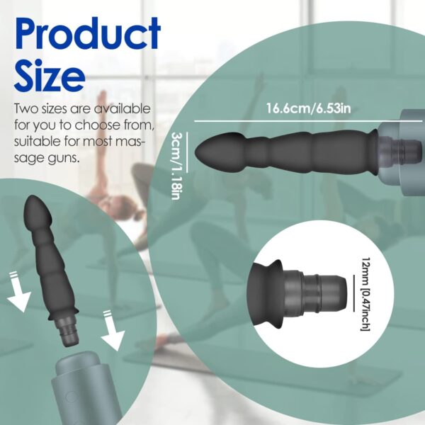 Massage Gun Heads, Silicone Muscle Massager Heads Deep Tissue Massager Attachments Waterproof Replaceable Massager Gun Attachment (12mm) - Image 3