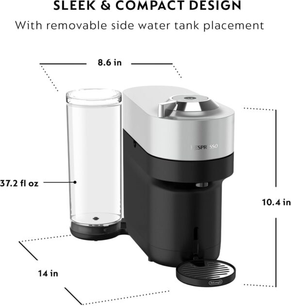 Nespresso Vertuo Pop+ Deluxe Coffee and Espresso Machine by De'Longhi, Silver - Image 7