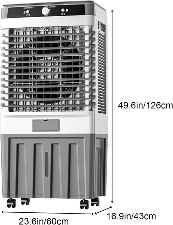 Evaporative Air Cooler, Cold Fans with 80L Large Water Tank, Standing Fan, 3 Fan Speeds, for Home, Garage, and Large Spaces - Image 3