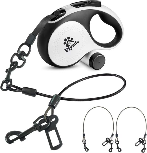 Retractable Dog Leash, Fiyade 16FT /5m Dog Retractable Lead with 2 Chew Proof Lead Cable,Double Anti Chew Leashes for 2 dogs, Extendable Leash for Medium Large Dogs ups to 110lbs - Image 2