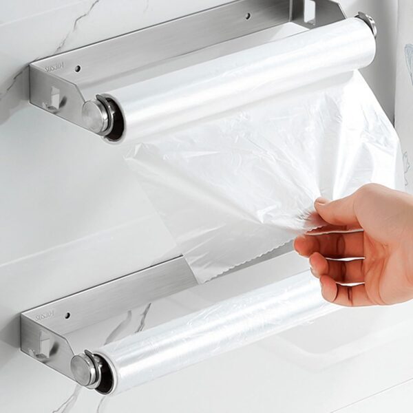 Kitchen Towel Holder Wall Mounted Kitchen Roll Holder Under Cabinet Wall Mounted, Two Mounting Options No Drilling Cupboard Roll Holder, Stainless Steel Paper Rack for Home Kitchen Bathroom (Silver) - Image 7