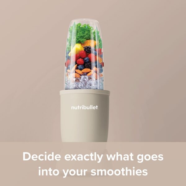 nutribullet Blender 900 Series in Matte Sand - Powerful 25,000 RPM Extractor Blends Frozen Fruit, Nuts & Ice for Smoothies & Juices - 11 Piece Kit Includes Cups, To Go Lids, Lip Rings & User Manual - Image 5