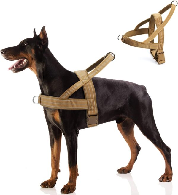 Dog Harness No Pull Reflective Pet Harness for Large Medium Dog, Adjustable Dog Vest Harness Mesh Breathable with Soft Padded Handle for Outdoor Training, Walking (L) - Image 2