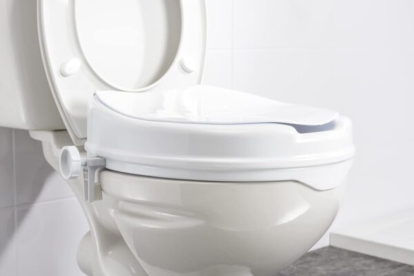 NRS Healthcare Linton Raised Toilet Seat with Lid, 50 mm / 2 inch, White - Image 8