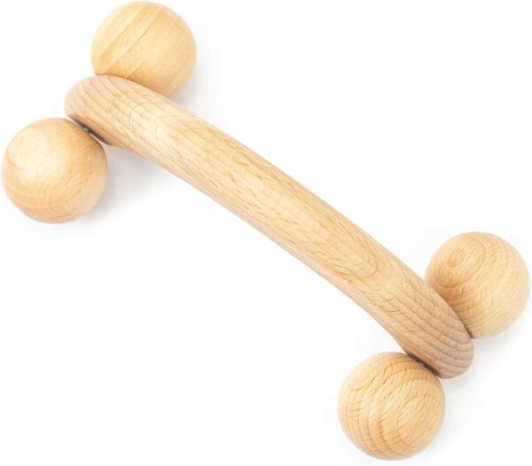 Tuuli Accessories Massage Muscle Roller Tool Massager for Back Neck Shoulder Arms Legs Body Wooden Balls 18 x 7 x 6 cm - Image 3