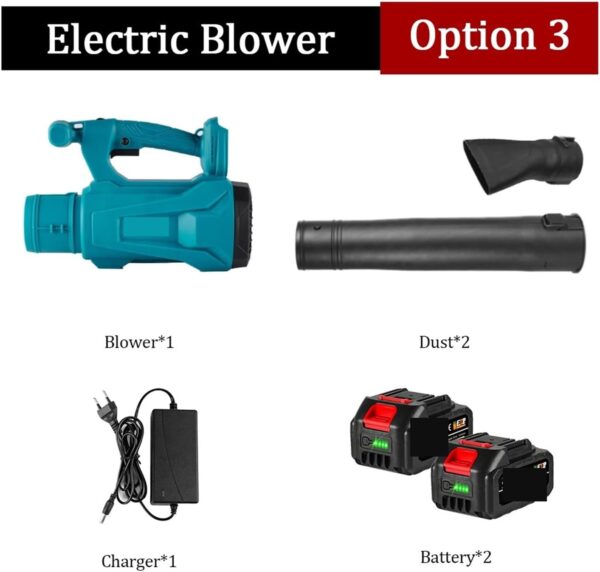 Electric Blower 2000W 6-Speed Speed Regulation for 18V Battery Leaf Blower, Clean Fallen Leaves Dust Snow Tool Powerful(Option 3) - Image 3