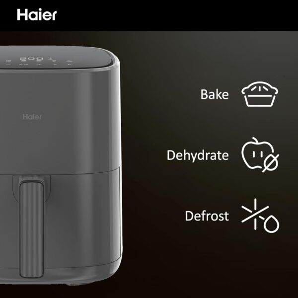 Haier Air Fryer, I-Master Series 5, 6-in-1 with Touch Display, Bake, Roast, Grill, Defrost & Dehydrate, 5L Capacity, hOn App, Black [HAF5P] - Image 8