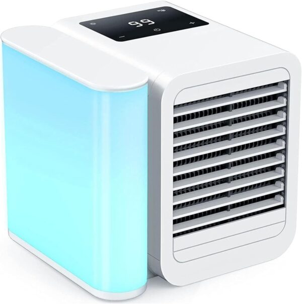 SENECESLI Portable Air Conditioner Cooling Fan with 1-99 Speeds & 2 Modes, 1000ml WaterTank, Timer Function, 4 IN 1 USB C Touchscreen Evaporative Air Cooler with Quiet 7 Color Night Light - Image 2