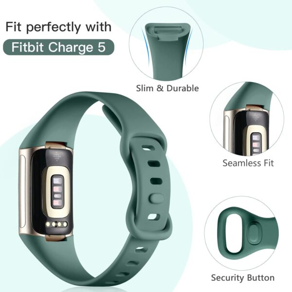 GEAK Slim Band Compatible with Fitbit Charge 5/6, Soft Silicone Replacement Wristbands for Men & Women - Image 4