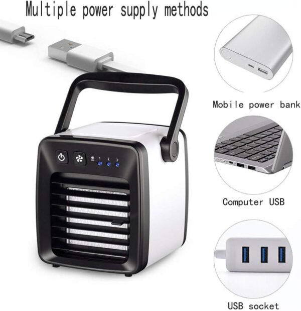 ZLYJ Personal Air Cooler,Personal Space Table Top Mini Air Conditioner for Room Small Humidifying Cool Air Cube Fan Indoor Outdoor Portable USB Mini Air Conditioner for Camping and Car - Image 5