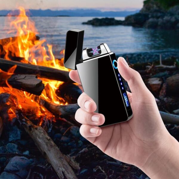 Gohytal USB Rechargeable Dual Arc Electric Plasma Windproof Lighter with Power Indicator - Windproof Lighters for Candles, Camping, Gifts for Dad, Men - Image 8