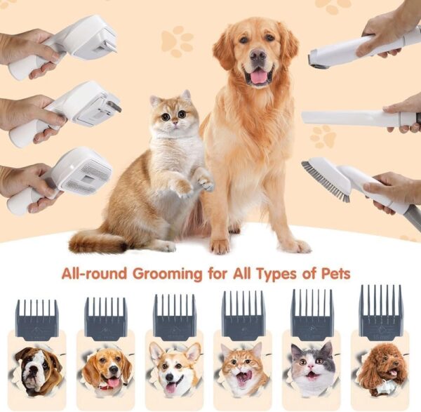BANTASE Dog Grooming Kit With Vacuum, Dog Clippers, Suction 99% Pet Hair, Professional Pet Grooming Kit Proven Tools For Shedding Grooming, Cat Dog Grooming Vacuum Kit - Image 6