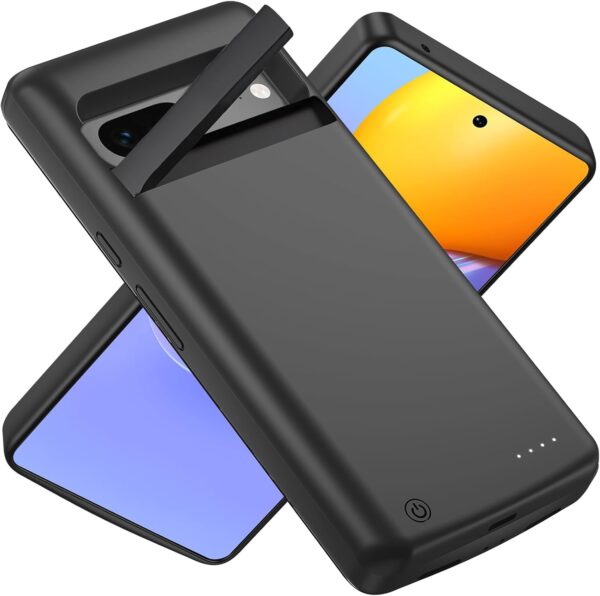 Giabuao Battery Case for Google Pixel 7 Pro, 10000mAh Slim Rechargeable Charging Case Extended Charger, Backup Battery Charger Portable Power Bank for Pixel 7 Pro (6.7") - Black - Image 2
