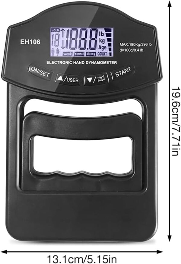 396lb/180kg Hand Dynamometer Hand Force Meter Hand Grip Strengthener Hand Grip Training Gauge For Sport School Home Use - Image 6