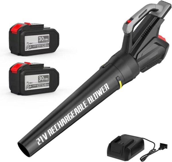 Battery Leaf Blower, 144 KM/H 400CFM Air Speed Electric Garden Leaf Blower with 5.0Ah Rechargeable Battery - Powerful Cordless Leaf Blower for Blowing Leaves - Image 2