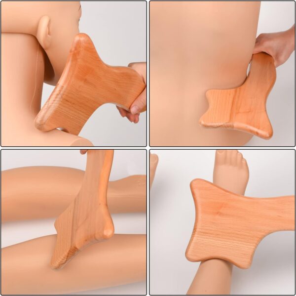 AOVNA Anti Cellulite Massage Tool Gua Sha Scraping Massage Tool Axe Wooden Massage Tool for Skin Tightening and Body Care - Image 4