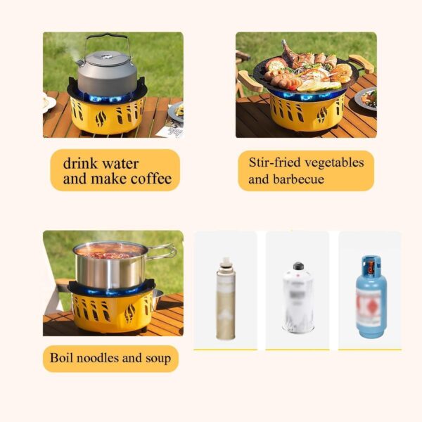 HLGKBY Outdoor Windproof Camping Stove, Portable 20KW Gases Stove, Gas Cooking Burner with Piezo Ignition & Carry Case, Backpacking Gas Stove for Outdoor Picnic - Image 8