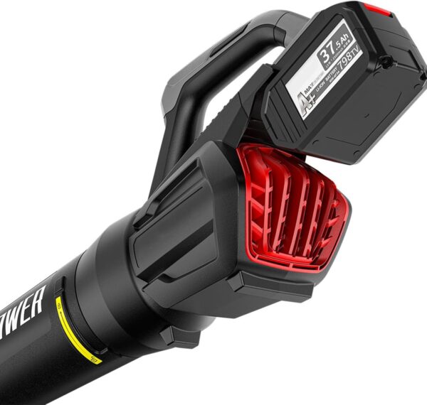 Battery Leaf Blower, 144 KM/H 400CFM Air Speed Electric Garden Leaf Blower with 5.0Ah Rechargeable Battery - Powerful Cordless Leaf Blower for Blowing Leaves - Image 6