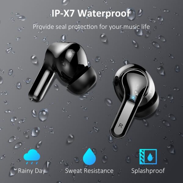 Wireless Earbuds, Bluetooth 5.3 Headphones With ENC Mic, Noise Cancelling, IP7 Waterproof, 40H Deep Bass, USB-C, LED Display - In-Ear Earphones 2024 - Image 9