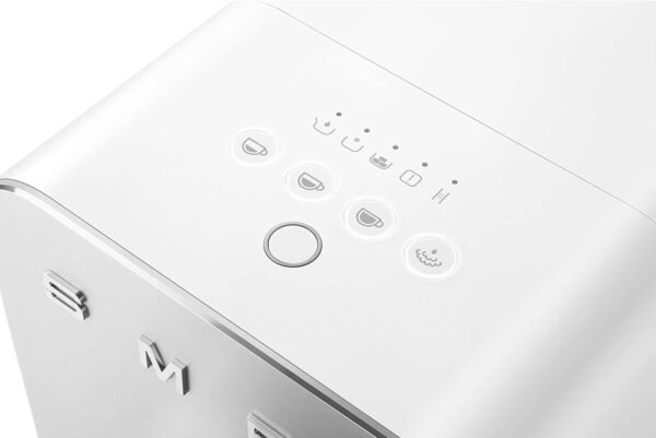 Smeg BCC12WHMUK Espresso Automatic one touch Coffee Machine with Thermoblock technology with Built in grinder from beans/Milk Frothing Nozzle- Matt White - Image 5