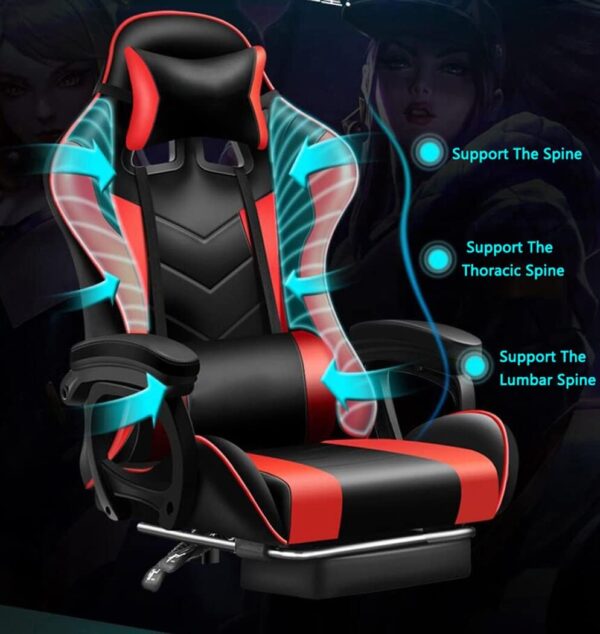 ANIFM Video Gaming Chair Racing Recliner,PC Gaming Chair with Footrest and Bluetooth Speakers Music Video Game Chair for Home and Office Comfortable anniversary - Image 6