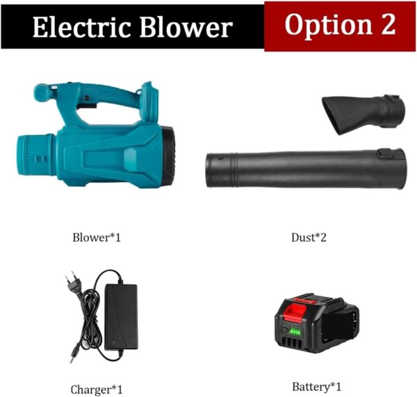 Centrifugal Blower, Electric Blower 2000W 6-speed Speed Regulation For 18V Battery Leaf Blower, Clean Fallen Leaves Dust Snow Tool(Option 2) - Image 3