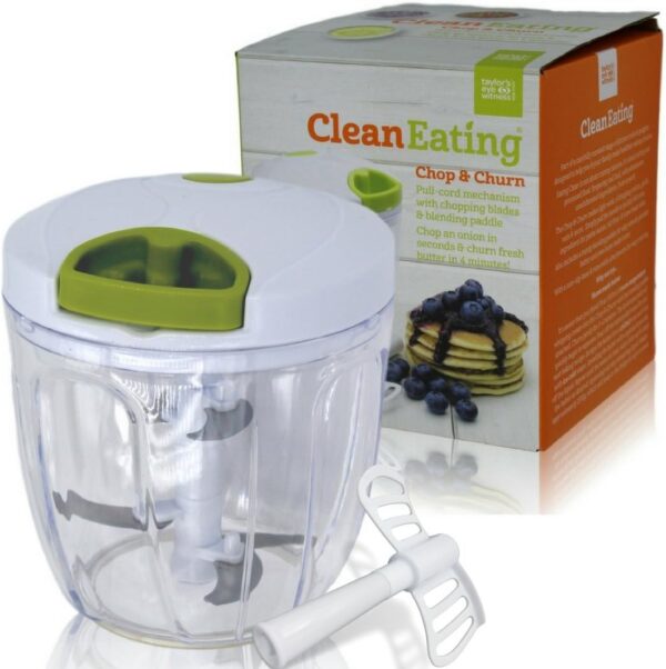 Hand Chopper Manual Food-Processor - Pull String to Slice Vegetables, Onions, Garlic, Meat, Nuts in Seconds - Curved Stainless Steel Removable Blades, Non-Slip Base, BPA-Free, Dishwasher-safe. - Image 2
