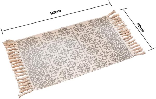 Boho Area Rugs for Living Room, Small Cotton Woven Area Rugs with Tassel 2'x3', Vintage Farmhouse Bohemian Throw Rug, Washable Floor Rugs for Kitchen,Bathroom, Bedroom, Laundry Room, Entryway Indoor - Image 2