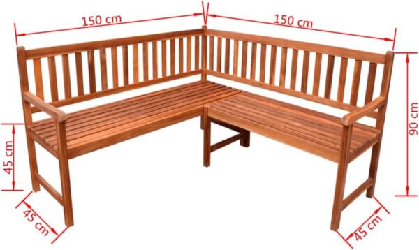 Outdoor Patio Furniture Set with 5 Piece Garden Corner Bench 150 cm Solid Acacia Wood Stylish and Option for Your Outdoor Space - Image 3