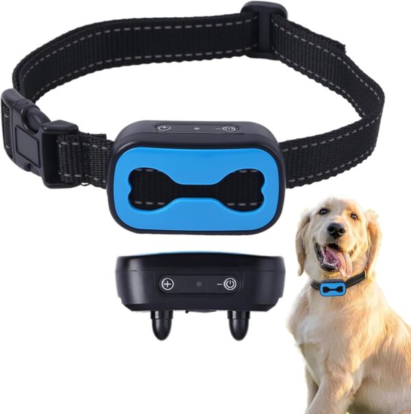 Anti Bark Collars For Dogs, Bark Rechargeable Collar For Small Dogs With Intensity Vibration And Ultrasonic, 7 Sensitivity Adjustable, No Shock Anti Barking Device For Dogs (Blue) - Image 2