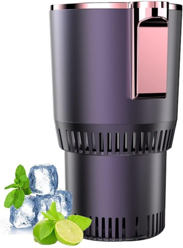 Mini Fridge Auto Car Cup Warmer Cooler,Smart Cooler Warmer Heater For Coffee Beverage Milk With LED Temperature Display,Touch Control (Color : Purple, Size : 105x95x165mm) - Image 2
