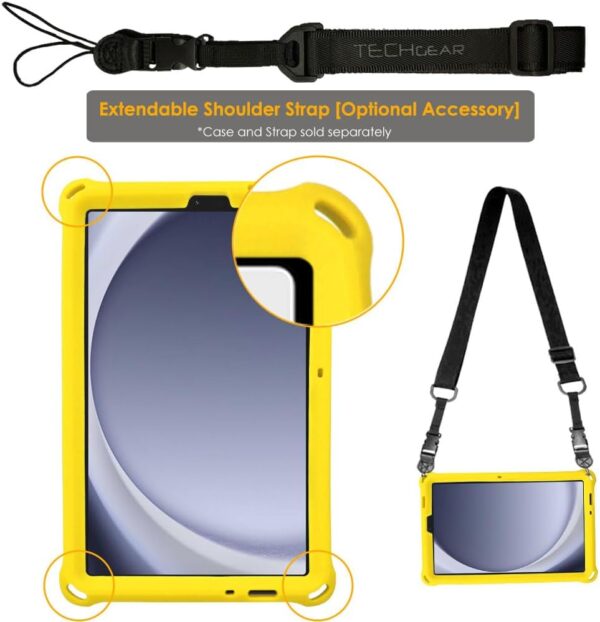 TECHGEAR Bumper Case fits Samsung Galaxy Tab A9 8.7" 2023 (SM-X110 / SM-X115) Rugged Shockproof Soft Silicone Protective Easy Grip Anti-Slip Body Case with Screen Film, Kids Proof Case [Yellow] - Image 8