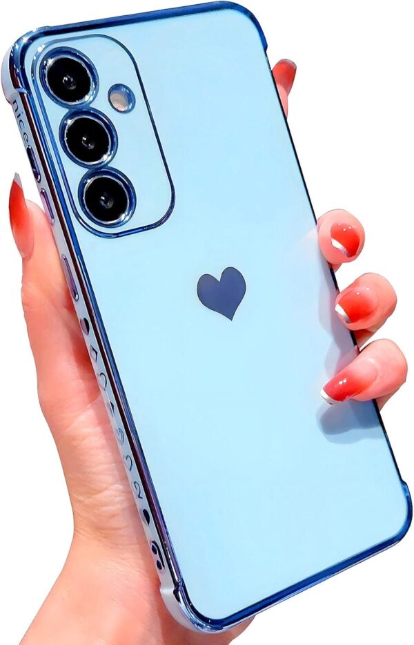 Vepbk Case for Samsung Galaxy A35 5G Soft Case Silicone Cover with Love Hearts Pattern Design Slim Thin Flexible TPU Bumper Shockproof Back Cover Phone Case for Samsung Galaxy A35 5G,Light Blue - Image 2
