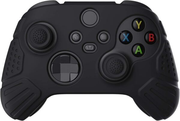 eXtremeRate PlayVital Guardian Edition Black Ergonomic Soft Anti-slip Controller Silicone Case Cover, Rubber Protector Skins with Black Joystick Caps for Xbox Series S and Xbox Series X Controller - Image 10