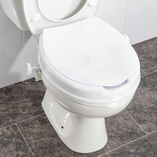 NRS Healthcare Linton Raised Toilet Seat with Lid, 50 mm / 2 inch, White - Image 4