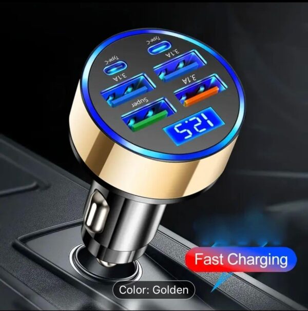 Car USB 6 in 1 Super fast 30 minute Car Charger for IPhone, Ipad, Samsung Super Fast Charging Multi charge 3X Times Faster Roxley Device - Image 5